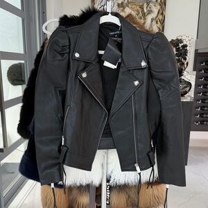 Retroflex Black Faux Leather Moto Jacket - Women's